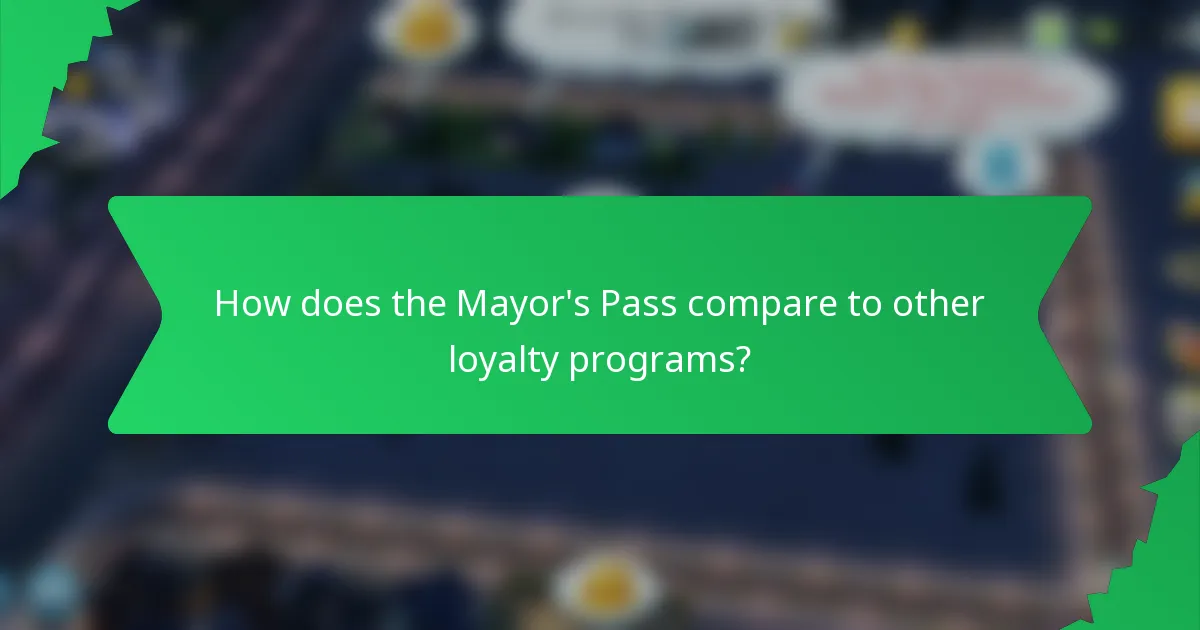 How does the Mayor's Pass compare to other loyalty programs?