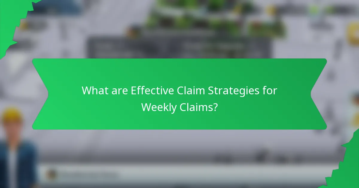 What are Effective Claim Strategies for Weekly Claims?