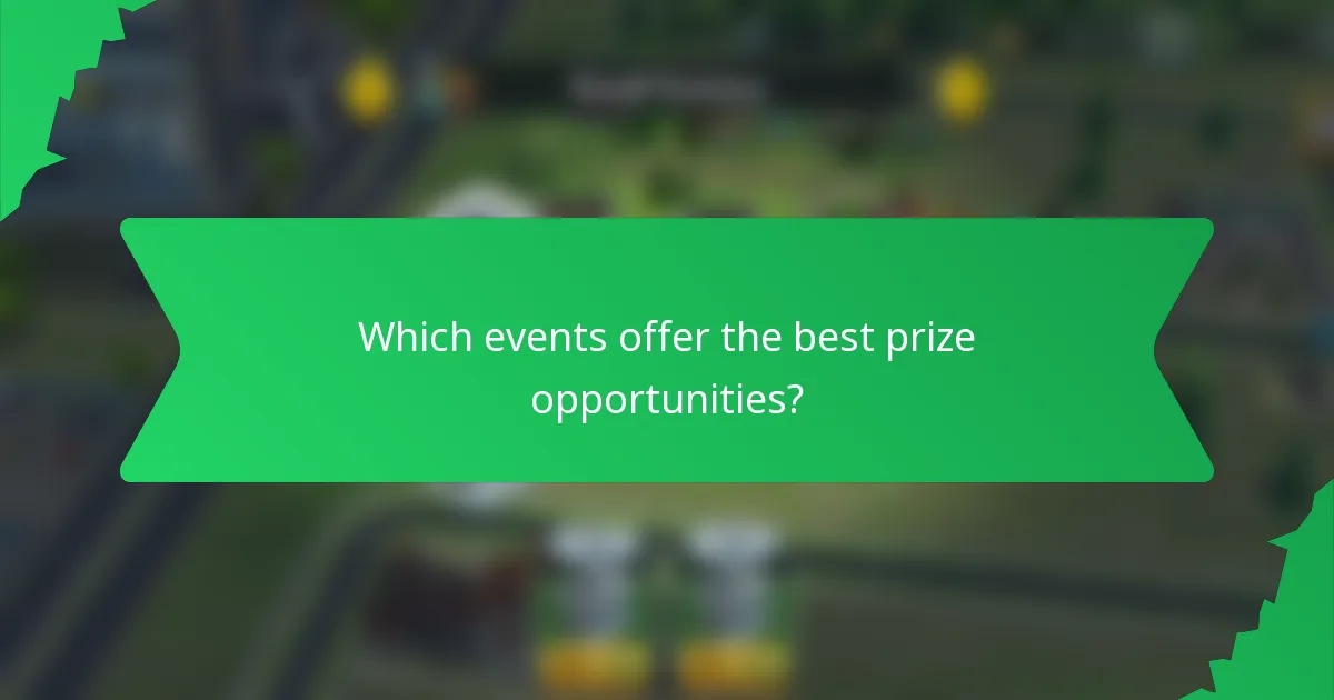 Which events offer the best prize opportunities?