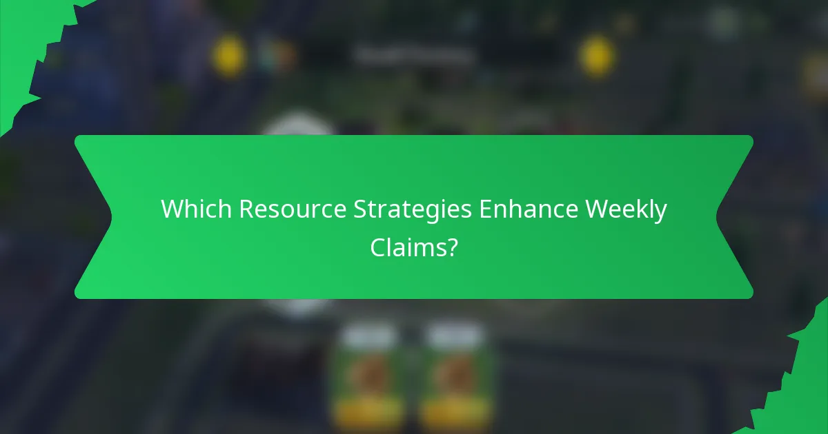 Which Resource Strategies Enhance Weekly Claims?